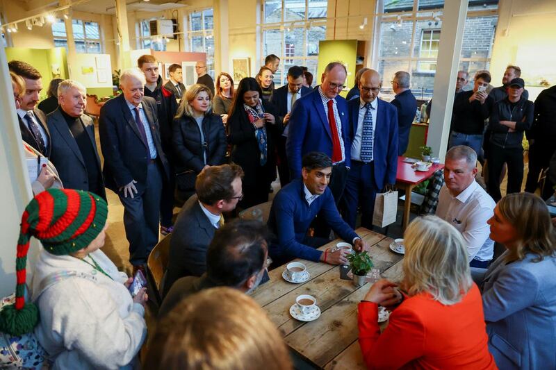 Rishi Sunak met small business owners from Sunny Bank Mills