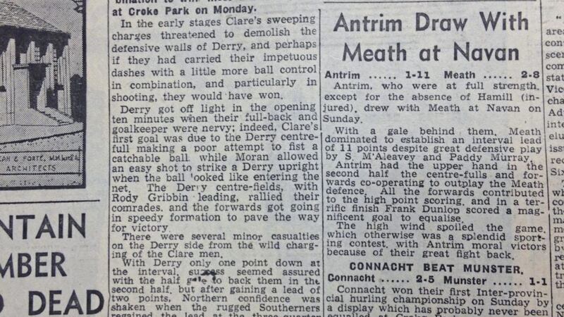 The Irish News report of the 1947 National Football League final that featured Niall Keenan&#39;s grandfather Seamus 