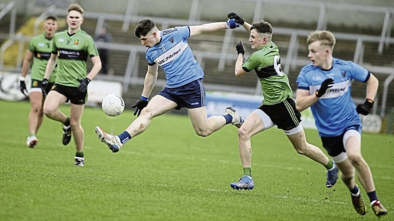 Conhuir Johnstone scored 1-5 for St Mary&rsquo;s in their Casement Cup final win Picture by Hugh Russell 