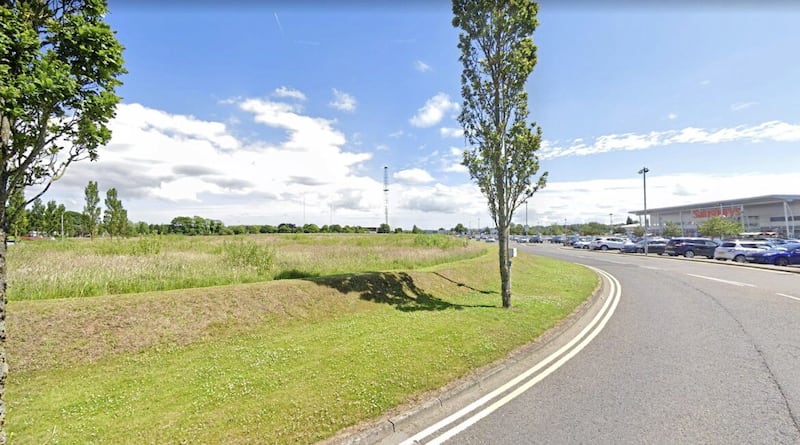 The site at Sprucefield Park, which could be developed for a new Lidl store. Image: Google 