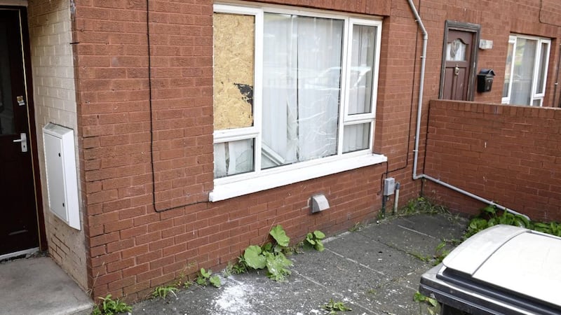 Damage to a house in the Manor Street area of north Belfast 