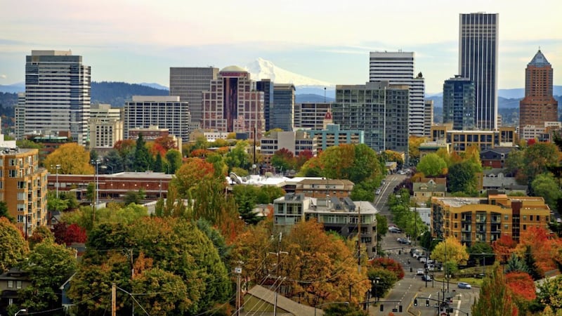 The skyline of downtown Portland, Oregon 