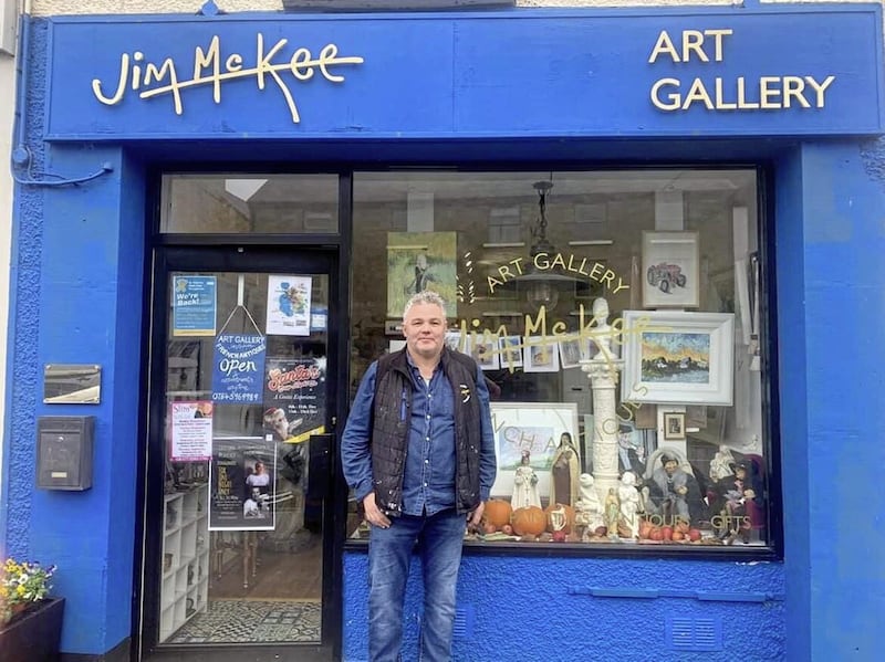 Tyrone artist Jim McKee pictured outside his Donaghmore gallery 