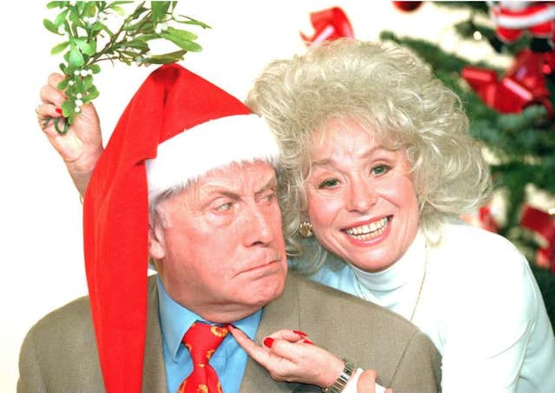 Barbara Windsor and Richard Wilson (Victor Meldrew in One Foot in the Grave) promote BBC Christmas programmes