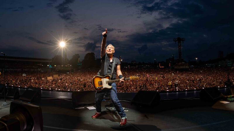 Bruce Springsteen pictured onstage during his concert at London' Hyde Park in 2023