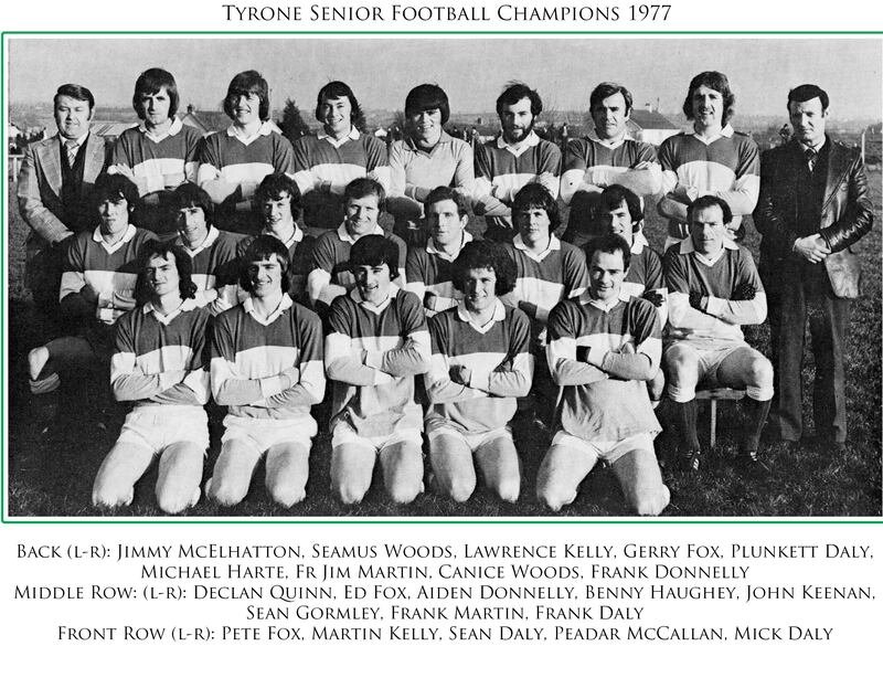 The Carrickmore team that won the Tyrone senior football championship in 19777