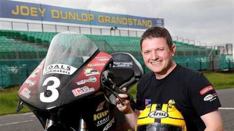Gary Dunlop, son of the legendary Joey Dunlop pictured at the MCE Ulster Grand Prix ahead of his debut at the event this weekend.&nbsp;