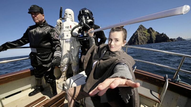 501st Legion Ireland Garrison (Official Star Wars costuming club) taking a boat trip to Skellig Michael at the STAR WARS May the 4th Be With You Festival in Portmagee, Co Kerry. Picture by Justin Kernoghan 