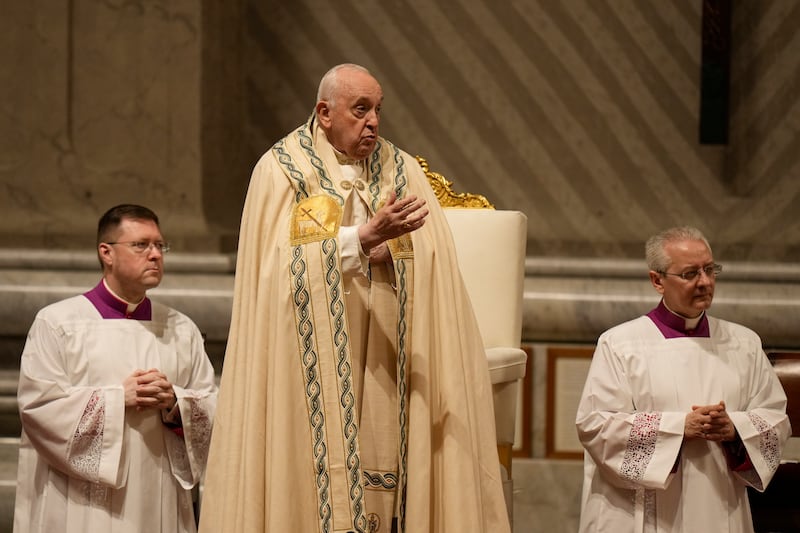 Pope Francis presided over the Easter Vigil on Saturday evening (Alessandra Tarantino/AP)