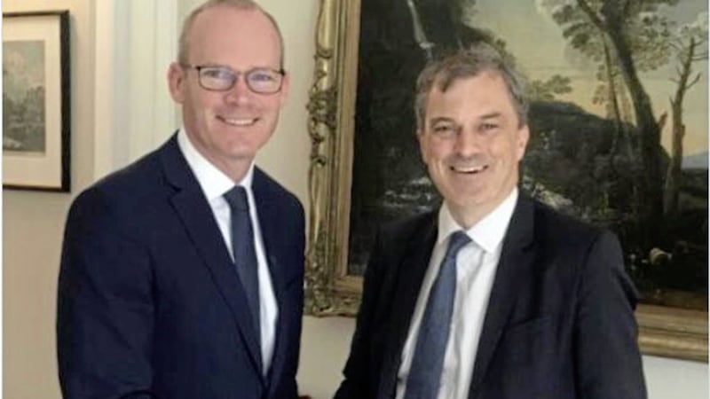 T&aacute;naiste Simon Coveney meets Secretary of State for Northern Ireland Julian Smith at Stormont last Friday. 