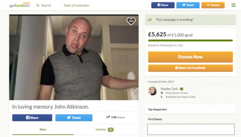 John Atkinson's donation page