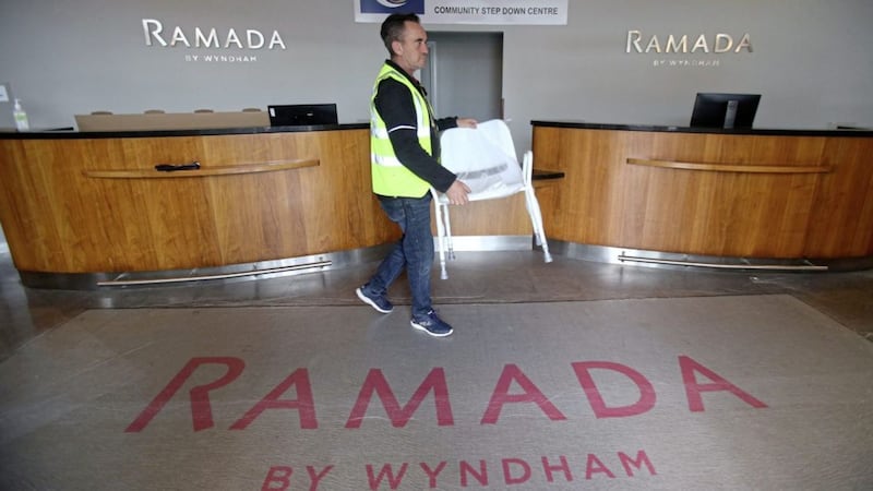The Ramada Hotel in Talbot Street that is being converted into a step down facility to deal with coronavirus patients discharged from hospital. Picture by Mal McCann. 