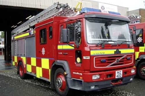 Five lorries ‘completely burnt out’ after being set alight at west Belfast quarry