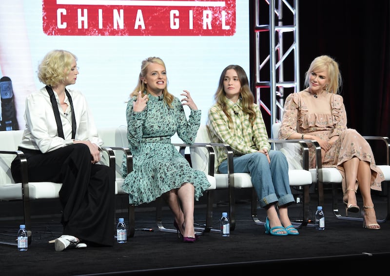 Kidman (right) joins co-stars Gwendoline Christie, Elisabeth Moss and Alice Englert on the panel.
