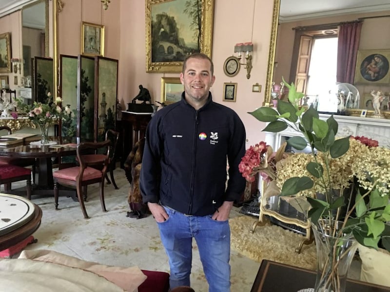 House steward Matthew Morrison in one of the elegant drawing rooms at the Argory, a historical National Trust property in Co Armagh 