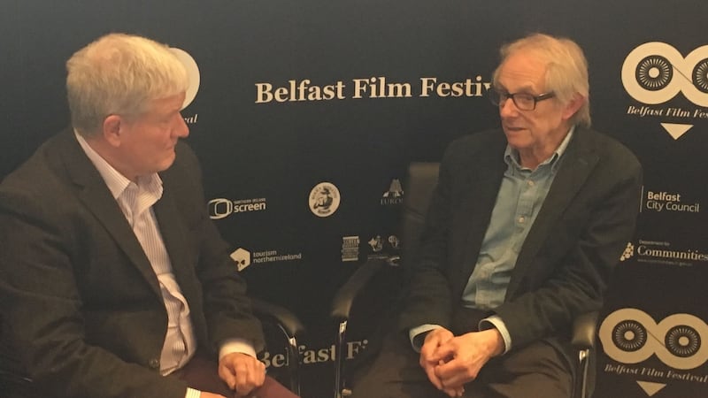 <strong>CHATTING WITH KEN:</strong> In conversation, Ken Loach is engaging and engaged as he explains to me how the world is run for the benefit of the ruling elite and how we need to change that