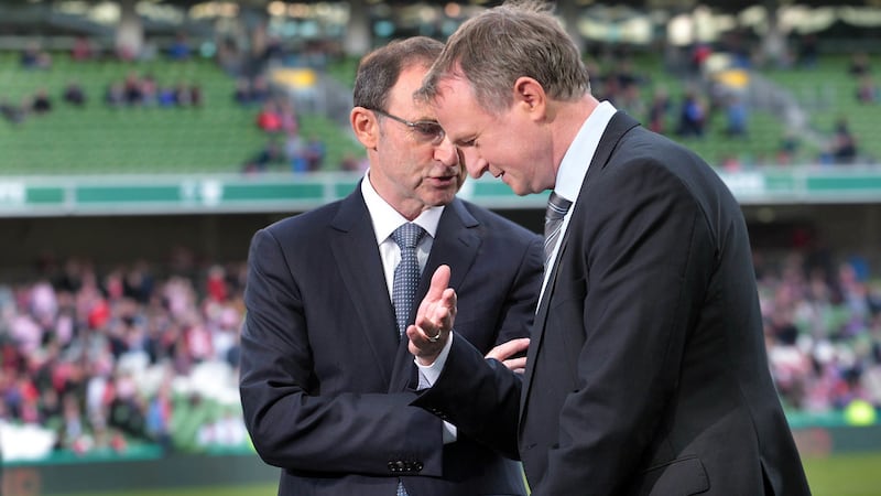 Rival international managers Martin O'Neill and Michael O'Neill Picture by Margaret McLaughlin