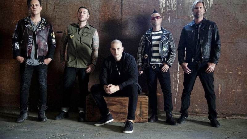 Avenged Sevenfold [with guitarist Zacky Vengeance, second from left] make their Belfast debut next week 