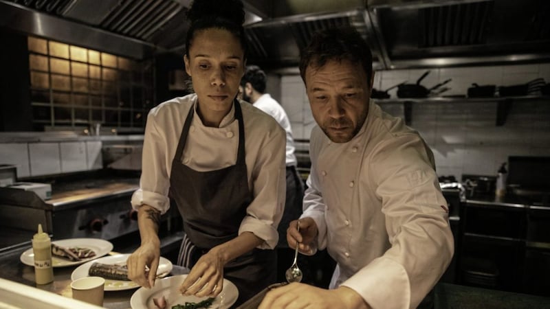 Boiling Point: Vinette Robinson as sous chef Carly and Stephen Graham as head chef Andy Jones 