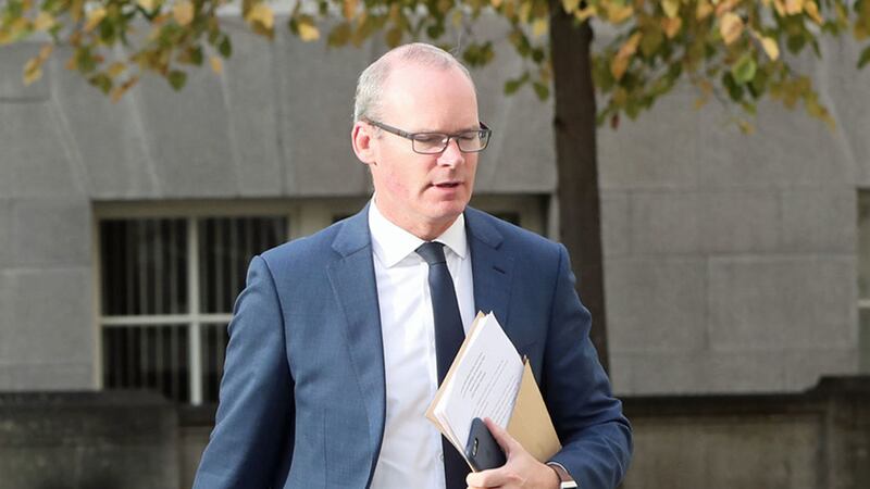 Simon Coveney arrives at Government buildings in Dublin, for a Brexit briefing&nbsp;