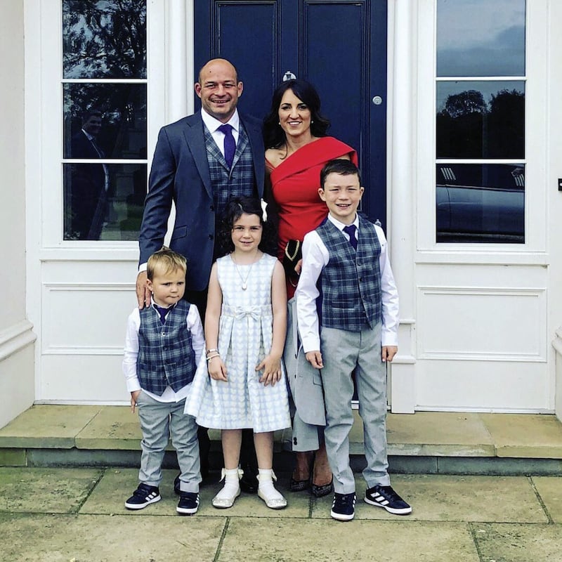 Former Ireland rugby captain Rory Best with his family 