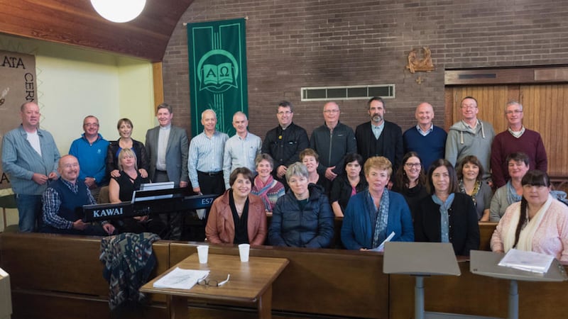 Former members of the Queen&#39;s Catholic Chaplaincy Choir, founded in 1979, were re-united on Saturday for a special Mass. Picture by Paul Flanagan 