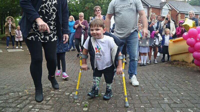 Tony Hudgell, who has two prosthetic legs, walked 10km in the month of June after being inspired by Captain Sir Tom Moore.