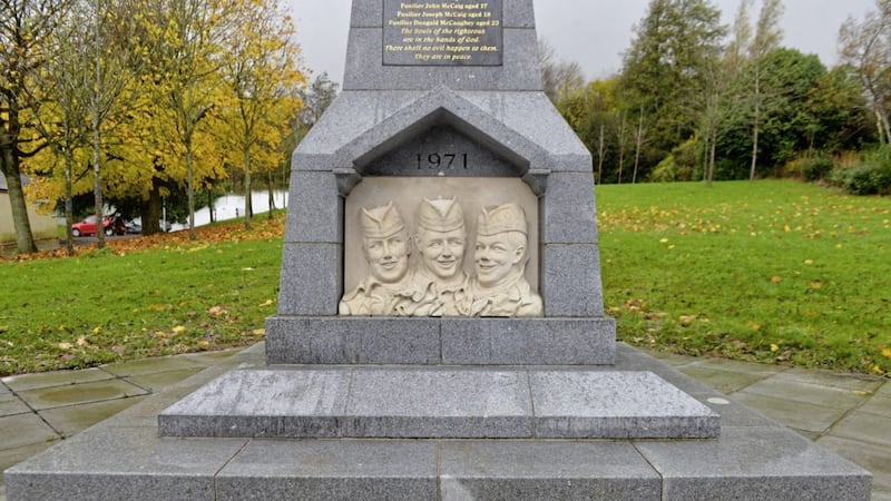 A memorial marking the deaths of three young Scottish soldiers has been vandalised in north Belfast. Picture by Colm Lenaghan, Pacemaker 