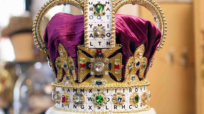 The Scrabble Crown, mimicking one which will be worn by the King at his Coronation, took more than 153 hours to create.