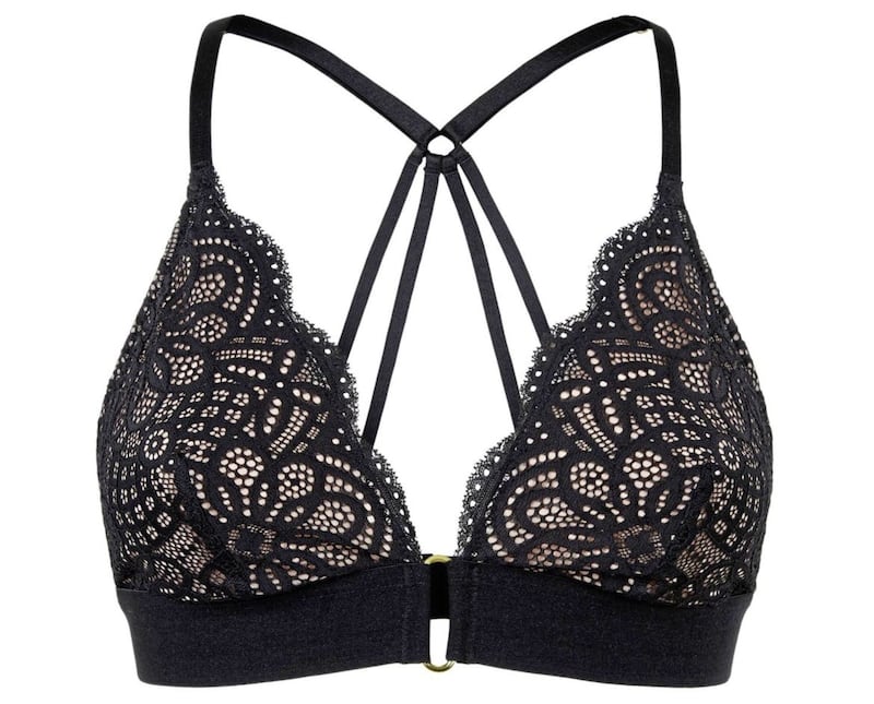 New Look Black Lace Strappy Back Triangle Bralette, &pound;10.99 