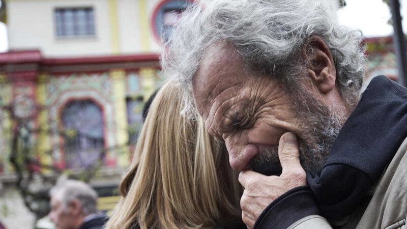 Jean-Marie de Peretti mourns his daughter Aurelie (33), one of the victims of the attacks in Paris. Picture by Peter Dejong, Associated Press