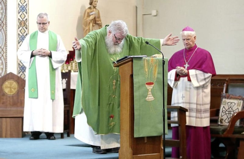 The Mill Hill Fathers celebrate Mass for the last time at St Mary&#39;s Church, Chapel Lane. Picture by Declan Roughan 