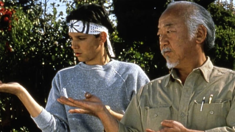 MENTORING: Mr Miyagi famously helped mentor Daniel LaRusso in the Karate Kid 