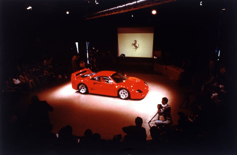 Ferrari F40 launch, Maranello on July 21 1987