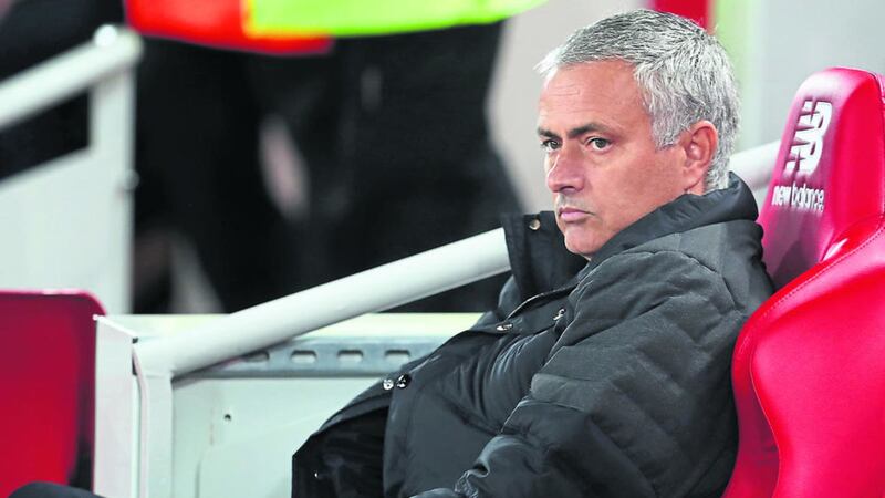 Manchester United manager Jose Mourinho during Monday's Premier League match at Anfield<br />Picture by PA