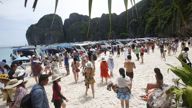 Maya Bay on Phi Phi Leh Island in the Andaman Sea will close to tourists for four months.