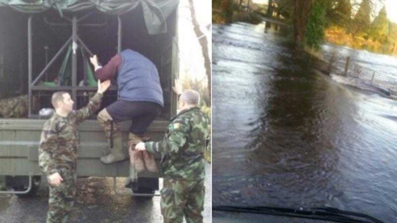 Irish troops have been helping communities throughout the stormy weather. Picture by Irish Defence Forces via Twitter 