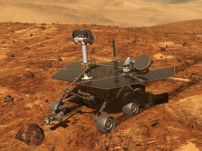 An artist's impression of a Mars Exploration Rover.