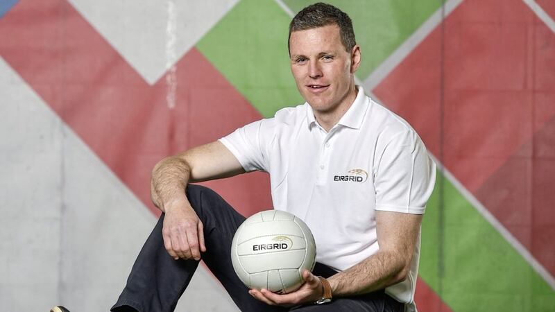 Tyrone stalwart Conor Gormley at the launch of the EirGrid GAA Football U20 All-Ireland Championship. EirGrid, the state-owned company that manages and develops Ireland's electricity grid, enters its first year of sponsoring this competition after being title sponsor of the EirGrid GAA U21 Football Championship since 2015. #EirGridGAA .
