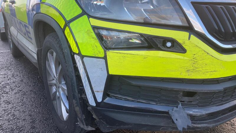 Damage caused to a police response vehicle 