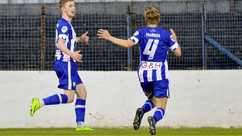 Coleraine&rsquo;s  Jamie McGonigle celebrates his goal against Cliftonville Photo Mark Marlow/Pacemaker Press
