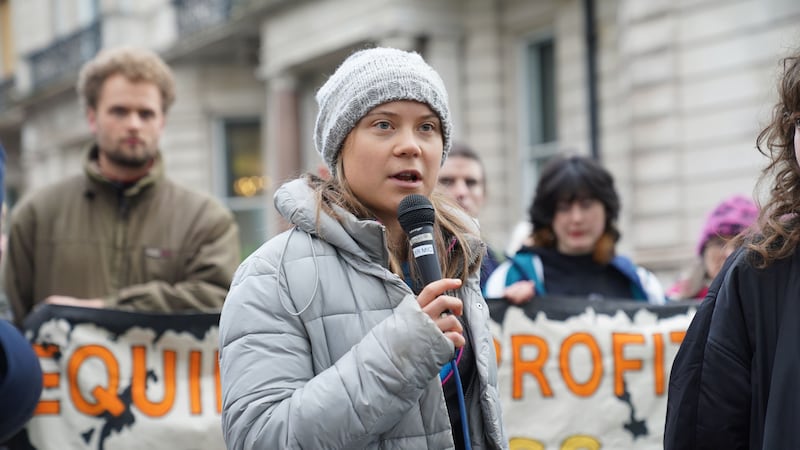 Greta Thunberg joined the protest (Lucy North/PA)