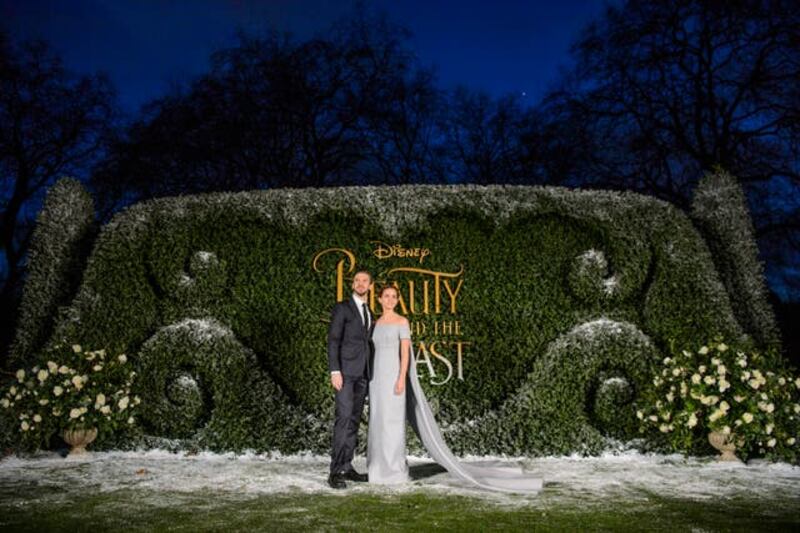 Dan Stevens and Emma Watson at the Beauty and the Beast launch Spencer House, London (PA Photo)