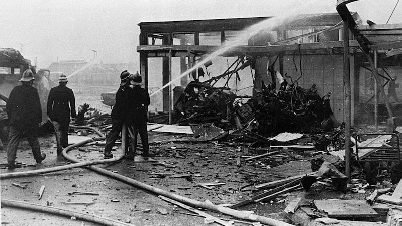 The remains of Belfast's Oxford Street Bus Station on Bloody Friday, July 1972. Picture by PA