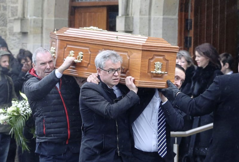 Joe Brolly carries the coffin of his father Francie. Picture by Margaret McLaughlin 