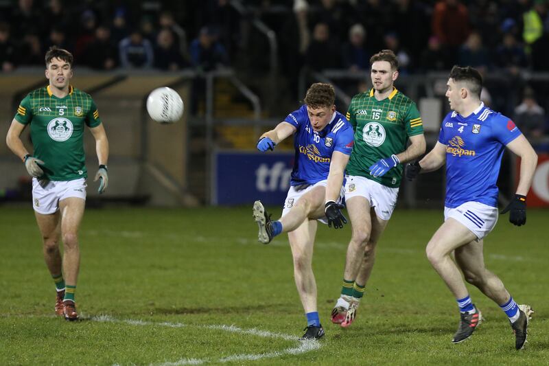 Ciarán Brady gets his shot away during Cavan's Allianz Football League Division Two meeting with Meath at Kingspan Breffni     Picture: Adrian Donohoe