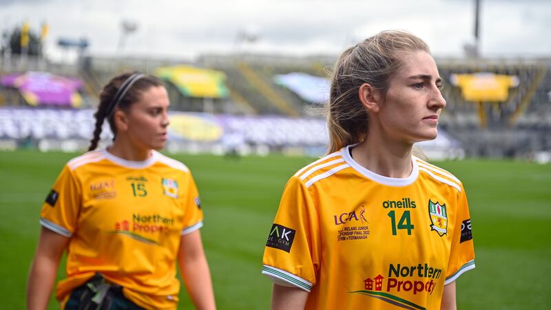 Antrim's Orlaith Prenter (right) says last year's All-Ireland junior championship win as they look to finally clinch promotion from Division Four of the Lidl National League