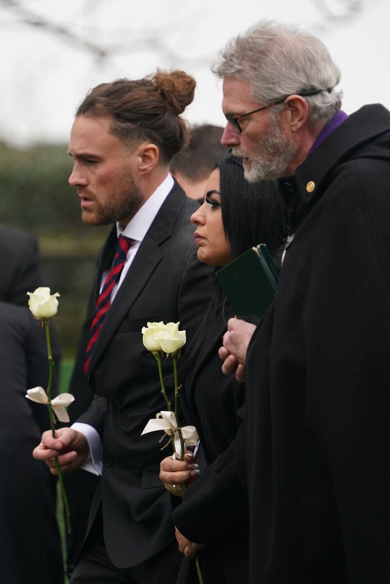 William Brown Snr and Laura Brown attending the funeral of their son, William