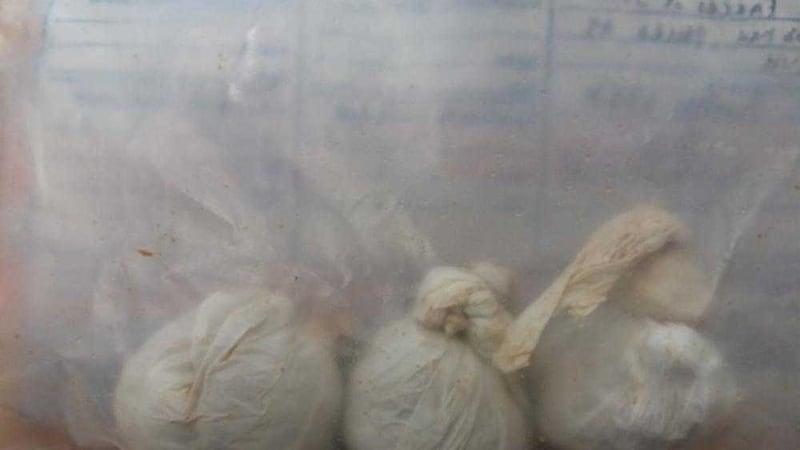 Small packages of heroin the size of table tennis balls, were seized