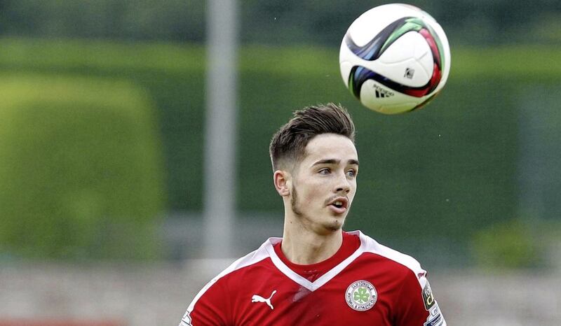 Jay Donnelly in action for Cliftonville